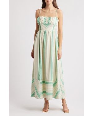 Du Paradis Anthurium Midi Sundress - Green