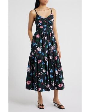 Cece Floral Fit & Flare Midi Dress - Blue