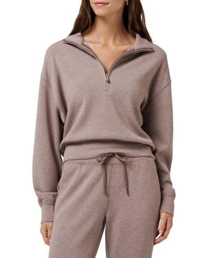 Travis Mathew Skyloft Soft Echo Half Zip Pullover - Brown