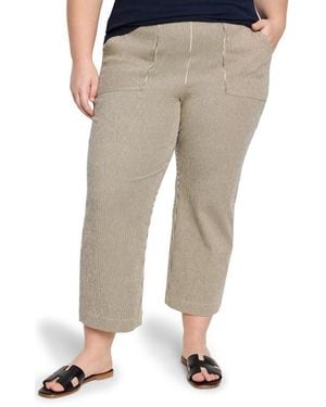 NIC+ZOE All Day Stripe Crop Wide Leg Pull-On Jeans - Natural
