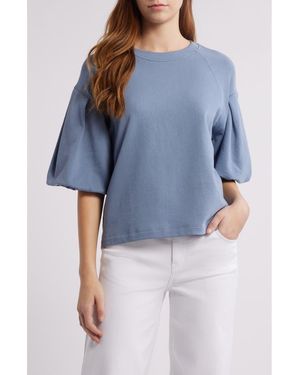 Madewell Puff Sleeve Sweatshirt T-Shirt - Blue