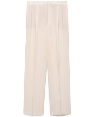 Mango Straight Leg Suit Pants - Natural