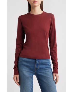 FRAME Cotton Crewneck Top - Red