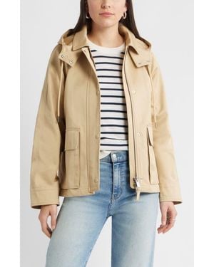 Caslon Cotton Parka With Removable Hood - Natural