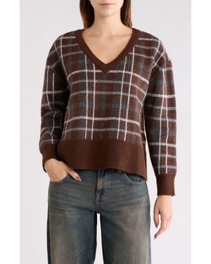 PacSun Eliza Plaid Sweater - Black