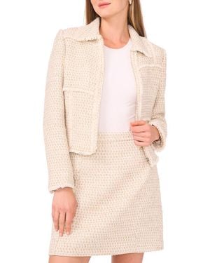 Vince Camuto Fringe Detail Tweed Jacket - Pink