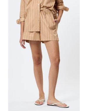 French Connection Alexis Stripe Poplin Shorts - Natural