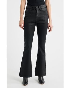 WARP+WEFT Nao Coated High Waist Bootcut Jeans - Black