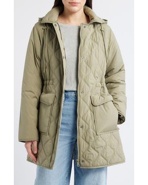 Bernardo Quilted Jacket With Removable Hood - Natural