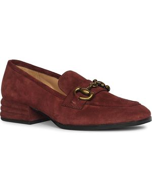 Saint G. Jacqueline Suede Loafer Pump - Red