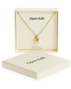 Open Edit Waterproof Bubble Initial Pendant Necklace - White