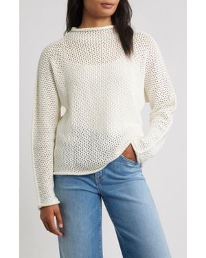 Frank & Eileen Monterey Open Stitch Cotton Sweater - Blue