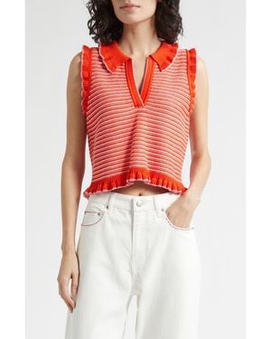 Cinq À Sept Clem Stripe Sweater Tank - Red
