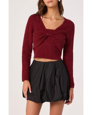 Astr Metallic Bolero Jacket & Tube Top Set - Red