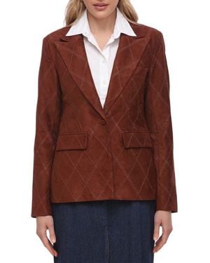 Bagatelle Faux Suede Blazer - Brown