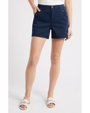 Wit & Wisdom Pin Dot Skyrise Shorts - Blue