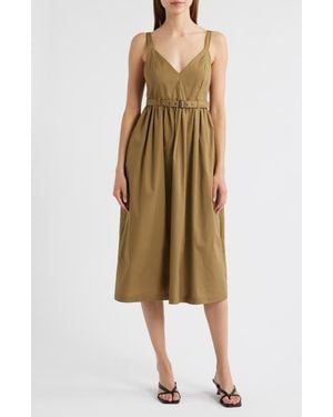 Steve Madden Juno Halter Neck Cotton Dress - Natural