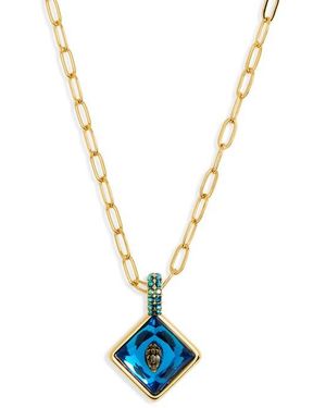 Kurt Geiger Eagle Head Crystal Pendant Necklace - Blue