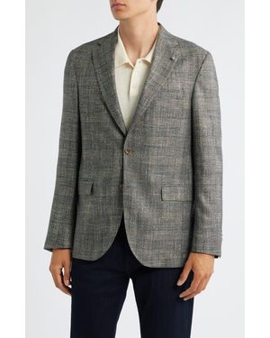 Jack Victor Midland Contemporary Fit Marled Plaid Wool Blend Sport Coat - Gray