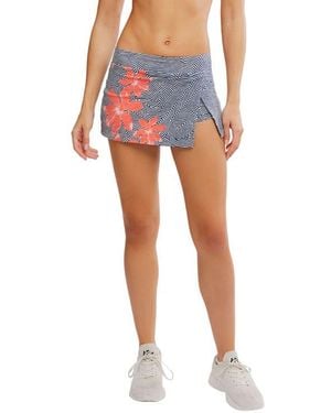 Free People Fp Movement Hot Shot Print Skort - Blue