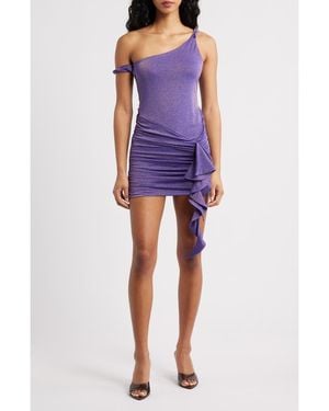AFRM Shelby Metallic Body-Con Minidress - Blue