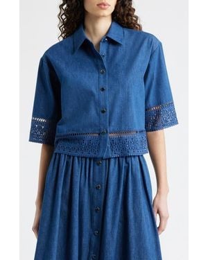 Tahari The Laylee Denim Shirt - Blue