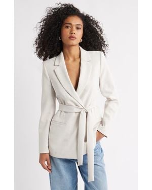 Open Edit The Curator Tie Waist Blazer - White
