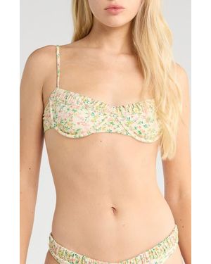 PacSun Anemone Floral Bralette Bikini Top - Natural