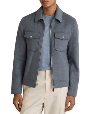 Reiss Peridoe Shirt Jacket - Gray