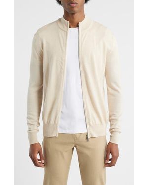 Aurélien Cashwool Full Zip Sweater - White