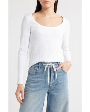 Madewell Long Sleeve Pointelle T-Shirt - Blue