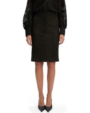 Bardot Phenix Faux Suede Pencil Skirt - Black