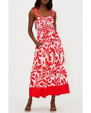 Beach Riot Cari Tie Strap Cover-Up Maxi Dress - Red