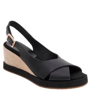 Andre Assous Foxa Sole Motion Slingback Wedge Sandal - Black