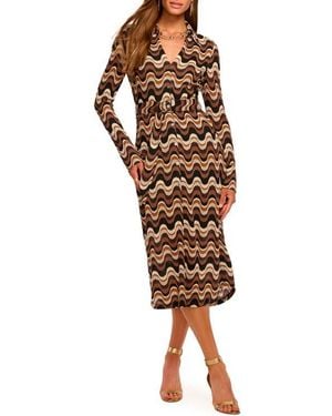 Ramy Brook Lydia Wavy Stripe Long Sleeve Sweater Shirtdress - Multicolor