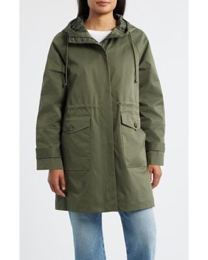 Bernardo Hooded Raincoat - Green