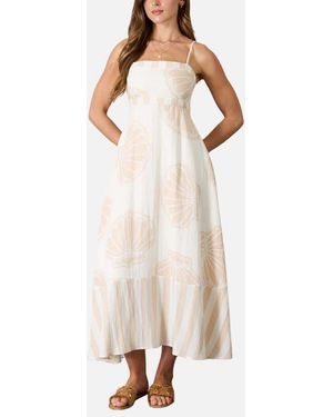 Blu Pepper Shell Print Midi Sundress - White