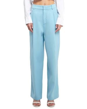Endless Rose Classic Pleated Suit Pants - Blue