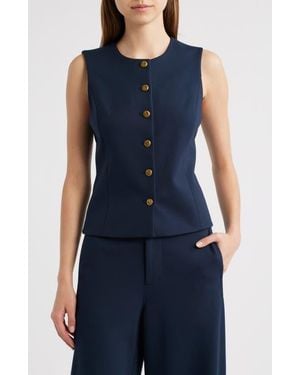 Rag & Bone Irina Button-Up Vest - Blue