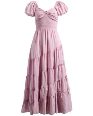 Free People Sundrenched Smocked Puff Sleeve Maxi Dress - Purple