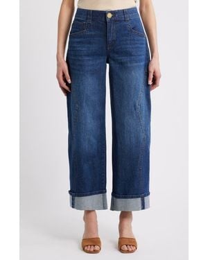 Wit & Wisdom Wyatt High Waist Cuff Jeans - Blue