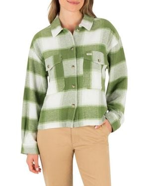 Hurley Roam Boxy Flannel Button-Up Shirt - Green