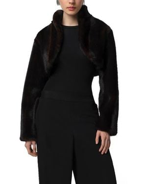 Apparis Odette Pluche Faux Mink Bolero - Black
