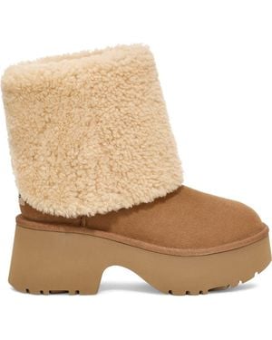 UGG Classic New Heights Genuine Shearling Cuffable Boot - Natural
