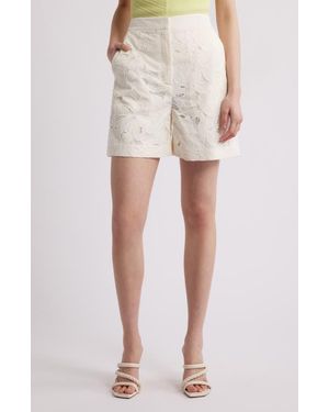 BOSS Tonara Broderie Anglaise Shorts - Natural