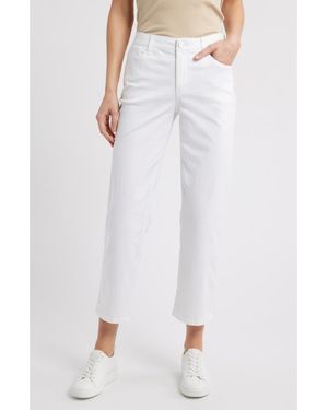 Wit & Wisdom High Waist Straight Leg Stretch Twill Pants - White