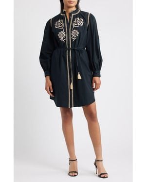 Julia Jordan Embroidered Shirtdress - Multicolor