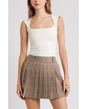 Open Edit Square Neck Tank - Brown