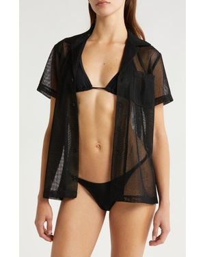 Solid & Striped The Dahlia Cover-Up Top - Black