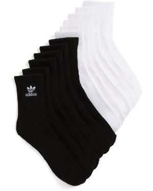 adidas Originals Trefoil 6-Pack Quarter Socks - Black